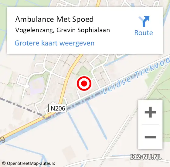 Locatie op kaart van de 112 melding: Ambulance Met Spoed Naar Vogelenzang, Gravin Sophialaan op 7 april 2017 12:48