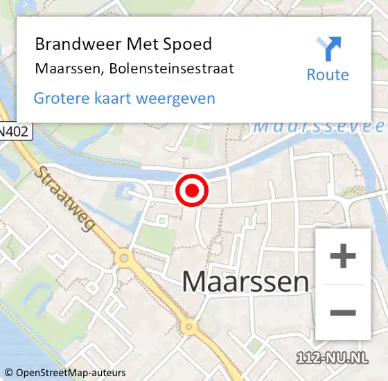 Locatie op kaart van de 112 melding: Brandweer Met Spoed Naar Maarssen, Bolensteinsestraat op 7 april 2017 12:49