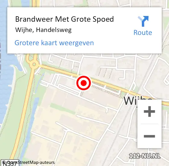 Locatie op kaart van de 112 melding: Brandweer Met Grote Spoed Naar Wijhe, Handelsweg op 7 april 2017 13:01