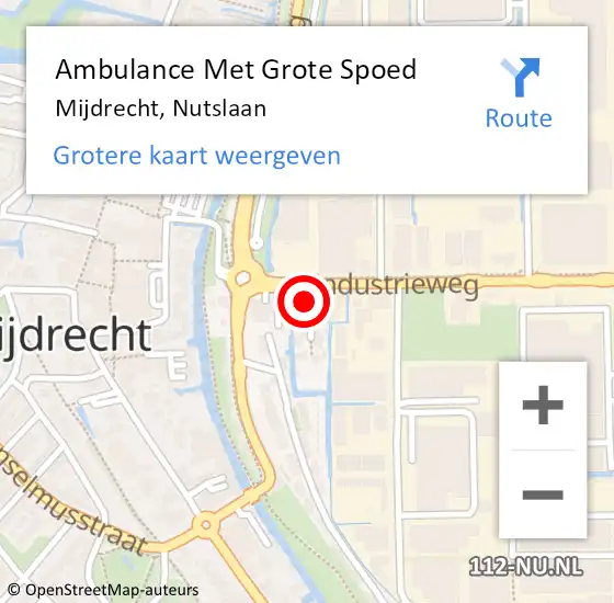 Locatie op kaart van de 112 melding: Ambulance Met Grote Spoed Naar Mijdrecht, Nutslaan op 7 april 2017 14:19