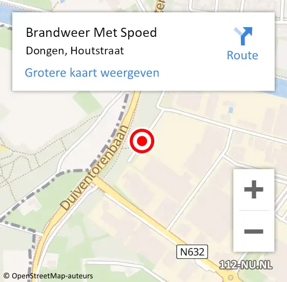 Locatie op kaart van de 112 melding: Brandweer Met Spoed Naar Dongen, Houtstraat op 7 april 2017 14:39