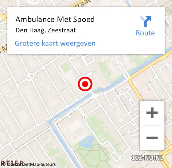 Locatie op kaart van de 112 melding: Ambulance Met Spoed Naar Den Haag, Zeestraat op 7 april 2017 15:11