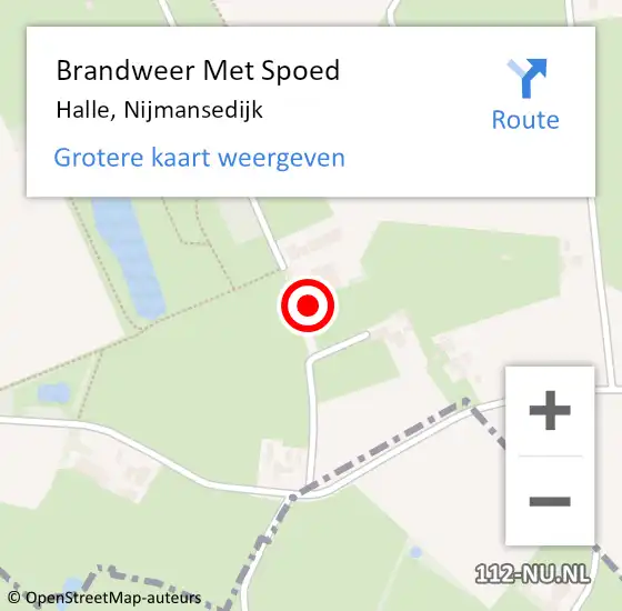 Locatie op kaart van de 112 melding: Brandweer Met Spoed Naar Halle, Nijmansedijk op 7 april 2017 15:51