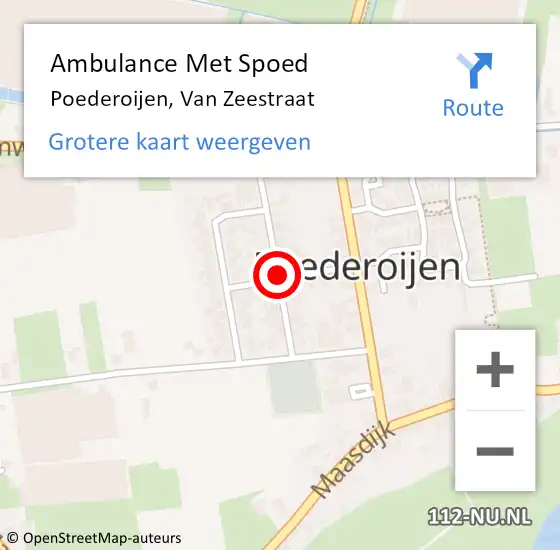 Locatie op kaart van de 112 melding: Ambulance Met Spoed Naar Poederoijen, Van Zeestraat op 7 april 2017 16:05