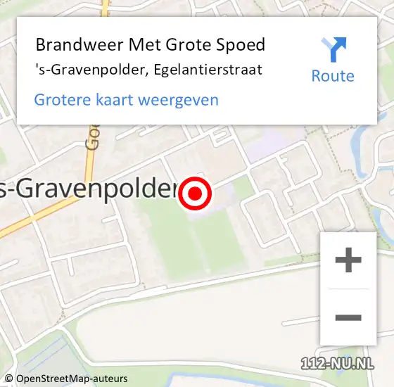 Locatie op kaart van de 112 melding: Brandweer Met Grote Spoed Naar 's-Gravenpolder, Egelantierstraat op 7 april 2017 16:39