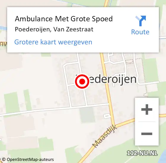 Locatie op kaart van de 112 melding: Ambulance Met Grote Spoed Naar Poederoijen, Van Zeestraat op 7 april 2017 16:48