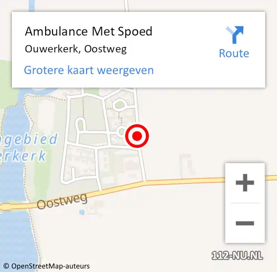Locatie op kaart van de 112 melding: Ambulance Met Spoed Naar Ouwerkerk, Oostweg op 7 april 2017 16:53