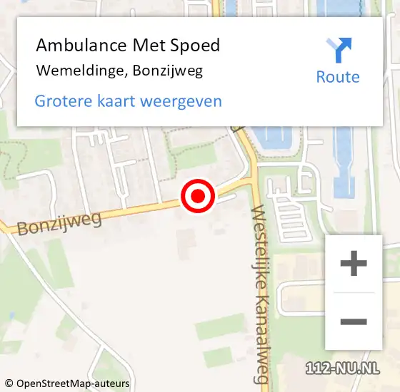 Locatie op kaart van de 112 melding: Ambulance Met Spoed Naar Wemeldinge, Bonzijweg op 7 april 2017 18:30