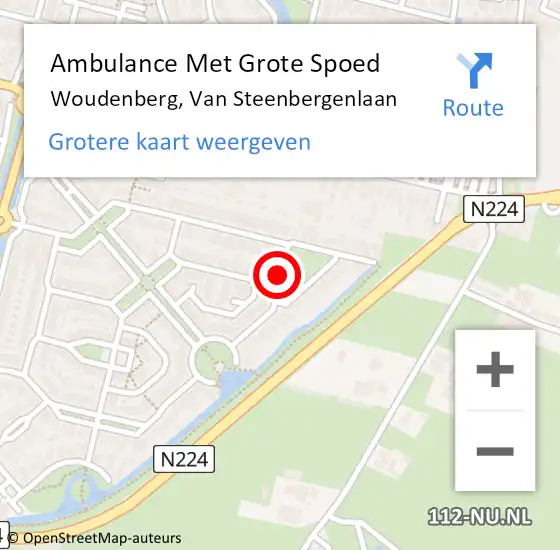 Locatie op kaart van de 112 melding: Ambulance Met Grote Spoed Naar Woudenberg, Van Steenbergenlaan op 7 april 2017 18:42