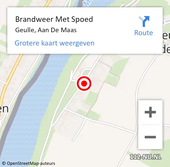 Locatie op kaart van de 112 melding: Brandweer Met Spoed Naar Geulle, Aan De Maas op 7 april 2017 19:54