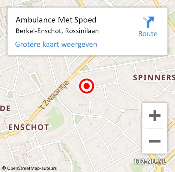 Locatie op kaart van de 112 melding: Ambulance Met Spoed Naar Berkel-Enschot, Rossinilaan op 7 april 2017 20:15