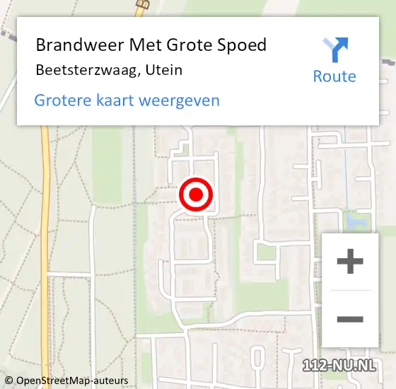 Locatie op kaart van de 112 melding: Brandweer Met Grote Spoed Naar Beetsterzwaag, Utein op 7 april 2017 20:26