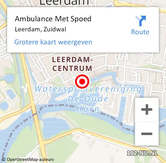 Locatie op kaart van de 112 melding: Ambulance Met Spoed Naar Leerdam, Zuidwal op 7 april 2017 22:18