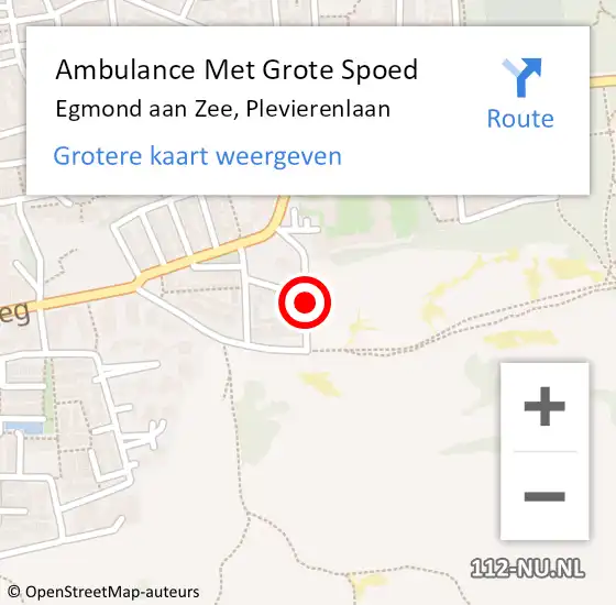 Locatie op kaart van de 112 melding: Ambulance Met Grote Spoed Naar Egmond aan Zee, Plevierenlaan op 8 april 2017 05:18