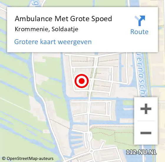 Locatie op kaart van de 112 melding: Ambulance Met Grote Spoed Naar Krommenie, Soldaatje op 8 april 2017 12:35