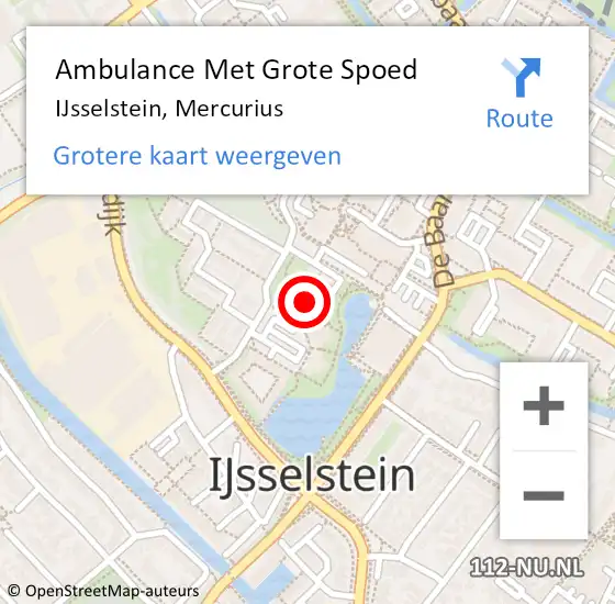 Locatie op kaart van de 112 melding: Ambulance Met Grote Spoed Naar IJsselstein, Mercurius op 8 april 2017 13:00