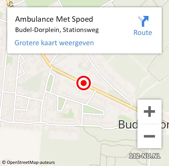 Locatie op kaart van de 112 melding: Ambulance Met Spoed Naar Budel-Dorplein, Stationsweg op 8 april 2017 13:49