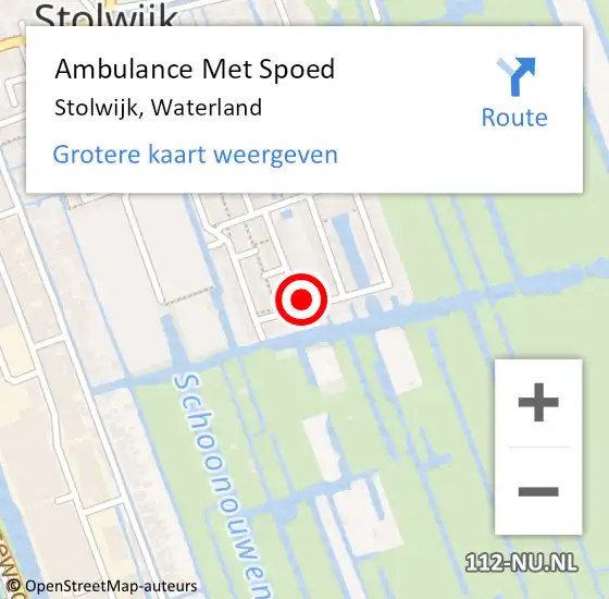 Locatie op kaart van de 112 melding: Ambulance Met Spoed Naar Stolwijk, Waterland op 8 april 2017 15:06