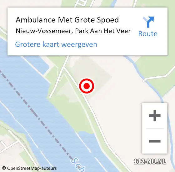 Locatie op kaart van de 112 melding: Ambulance Met Grote Spoed Naar Nieuw-Vossemeer, Park Aan Het Veer op 8 april 2017 15:11