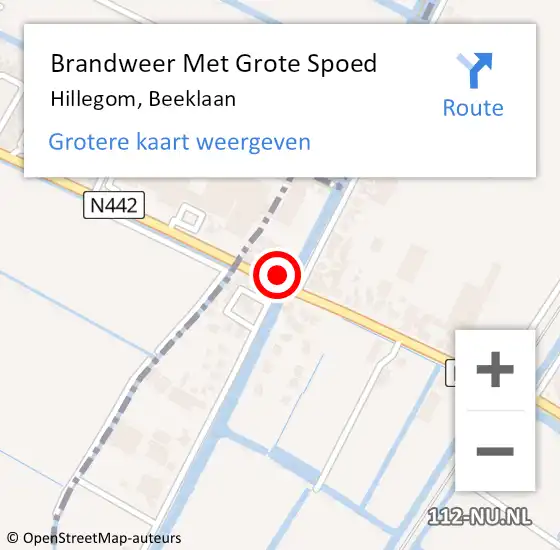 Locatie op kaart van de 112 melding: Brandweer Met Grote Spoed Naar Hillegom, Beeklaan op 8 april 2017 15:44