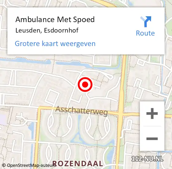 Locatie op kaart van de 112 melding: Ambulance Met Spoed Naar Leusden, Esdoornhof op 8 april 2017 16:01