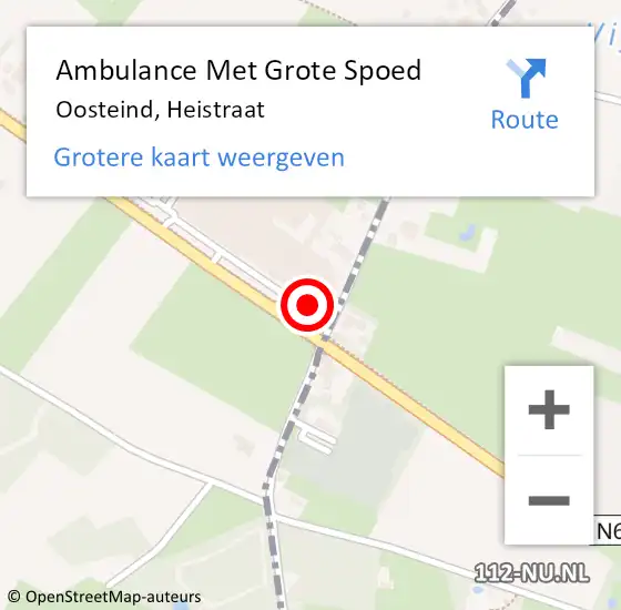 Locatie op kaart van de 112 melding: Ambulance Met Grote Spoed Naar Oosteind, Heistraat op 8 april 2017 16:32