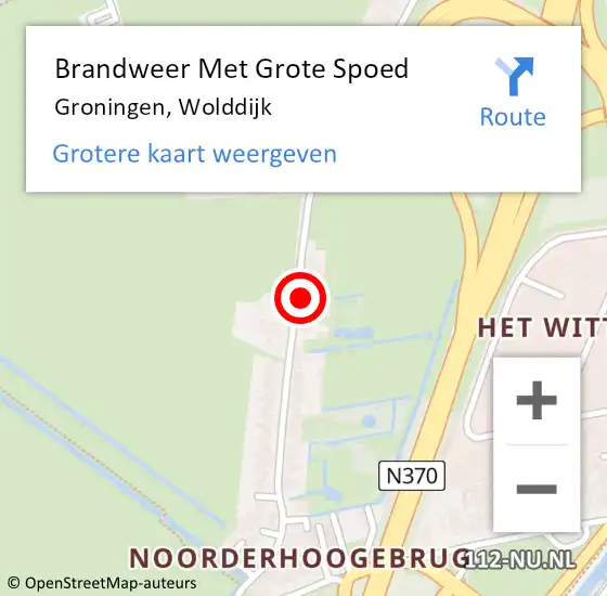 Locatie op kaart van de 112 melding: Brandweer Met Grote Spoed Naar Groningen, Wolddijk op 8 april 2017 16:38