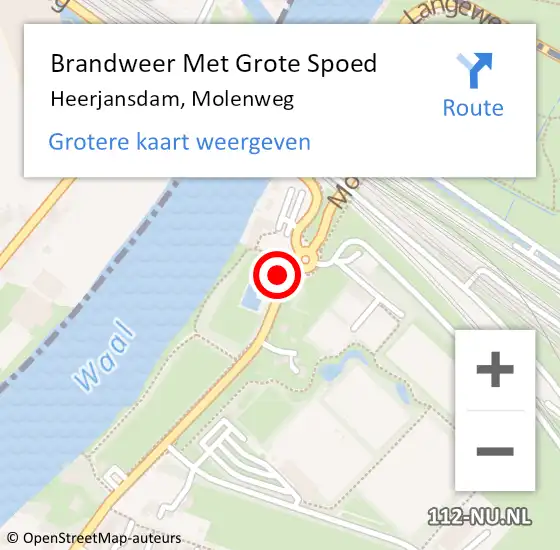 Locatie op kaart van de 112 melding: Brandweer Met Grote Spoed Naar Heerjansdam, Molenweg op 8 april 2017 17:32