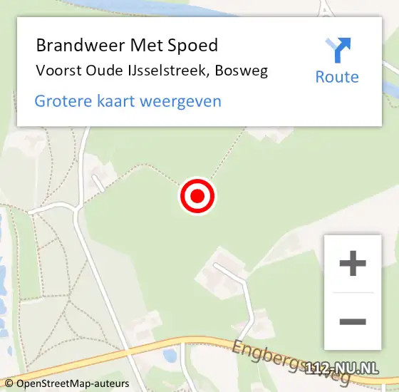 Locatie op kaart van de 112 melding: Brandweer Met Spoed Naar Voorst Oude IJsselstreek, Bosweg op 8 april 2017 17:57