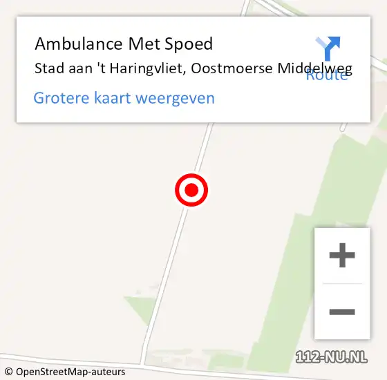 Locatie op kaart van de 112 melding: Ambulance Met Spoed Naar Stad aan 't Haringvliet, Oostmoerse Middelweg op 8 april 2017 18:42