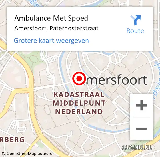 Locatie op kaart van de 112 melding: Ambulance Met Spoed Naar Amersfoort, Paternosterstraat op 8 april 2017 18:48