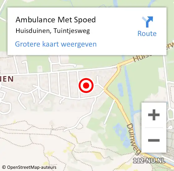 Locatie op kaart van de 112 melding: Ambulance Met Spoed Naar Huisduinen, Tuintjesweg op 8 april 2017 19:28