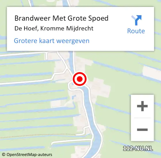 Locatie op kaart van de 112 melding: Brandweer Met Grote Spoed Naar De Hoef, Kromme Mijdrecht op 8 april 2017 20:09