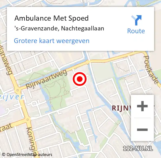 Locatie op kaart van de 112 melding: Ambulance Met Spoed Naar 's-Gravenzande, Nachtegaallaan op 8 april 2017 21:13