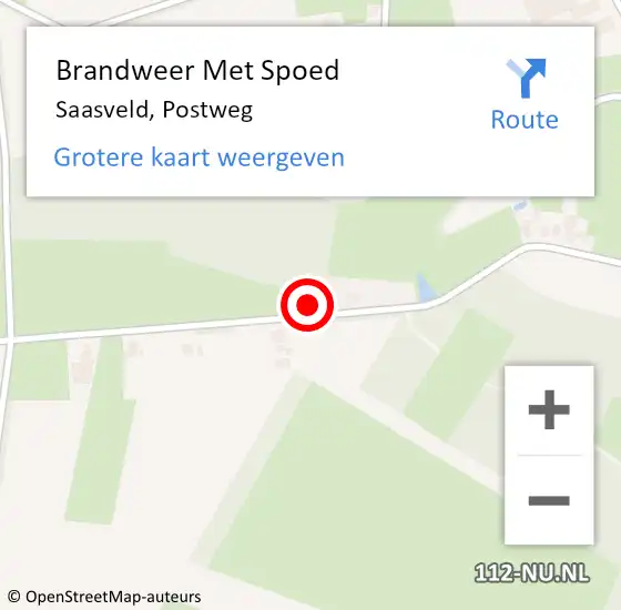 Locatie op kaart van de 112 melding: Brandweer Met Spoed Naar Saasveld, Postweg op 9 april 2017 00:05