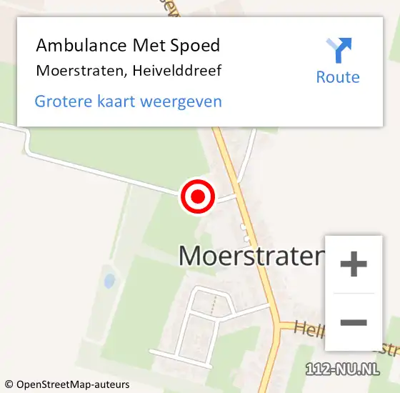 Locatie op kaart van de 112 melding: Ambulance Met Spoed Naar Moerstraten, Heivelddreef op 9 april 2017 01:39