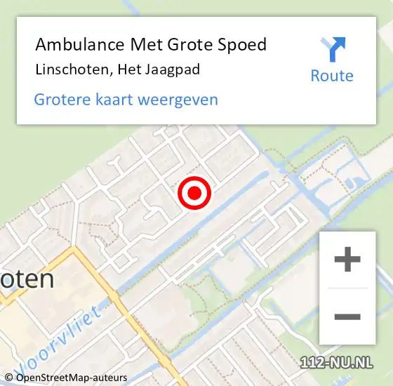 Locatie op kaart van de 112 melding: Ambulance Met Grote Spoed Naar Linschoten, Het Jaagpad op 9 april 2017 01:51