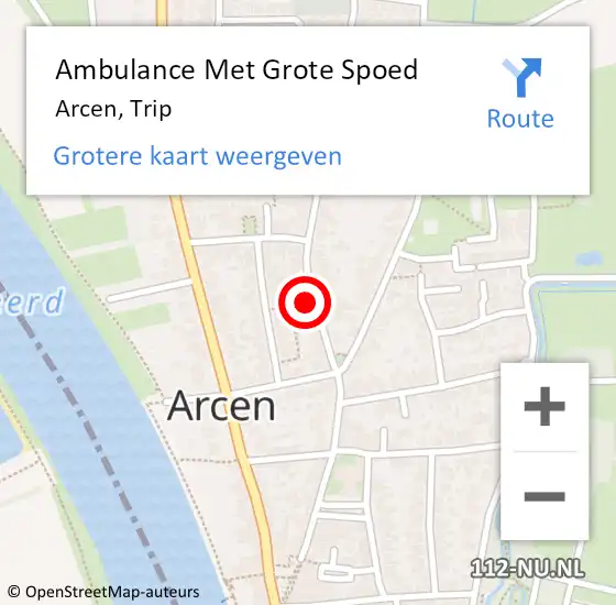 Locatie op kaart van de 112 melding: Ambulance Met Grote Spoed Naar Arcen, Trip op 9 april 2017 02:12