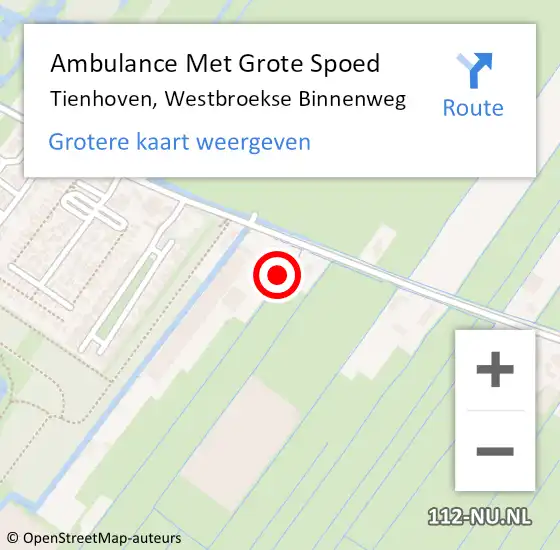 Locatie op kaart van de 112 melding: Ambulance Met Grote Spoed Naar Tienhoven, Westbroekse Binnenweg op 9 april 2017 02:15