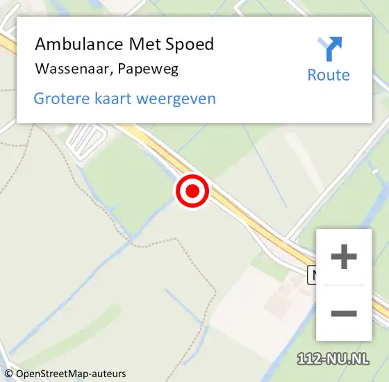 Locatie op kaart van de 112 melding: Ambulance Met Spoed Naar Wassenaar, Papeweg op 9 april 2017 09:15