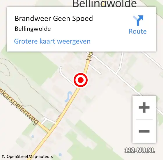 Locatie op kaart van de 112 melding: Brandweer Geen Spoed Naar Bellingwolde op 9 april 2017 11:52