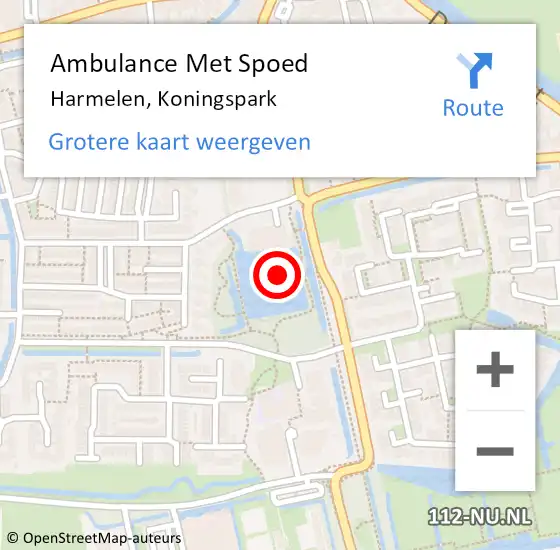 Locatie op kaart van de 112 melding: Ambulance Met Spoed Naar Harmelen, Koningspark op 9 april 2017 13:31