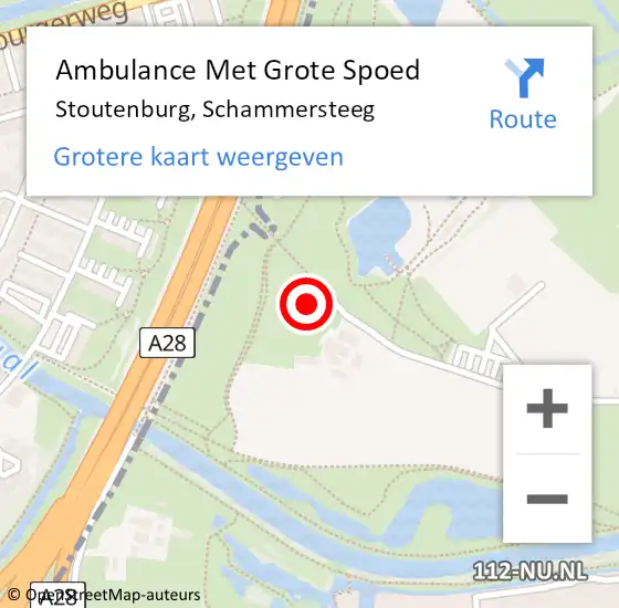 Locatie op kaart van de 112 melding: Ambulance Met Grote Spoed Naar Stoutenburg, Schammersteeg op 9 april 2017 14:27