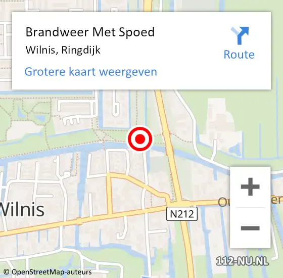 Locatie op kaart van de 112 melding: Brandweer Met Spoed Naar Wilnis, Ringdijk op 9 april 2017 14:37