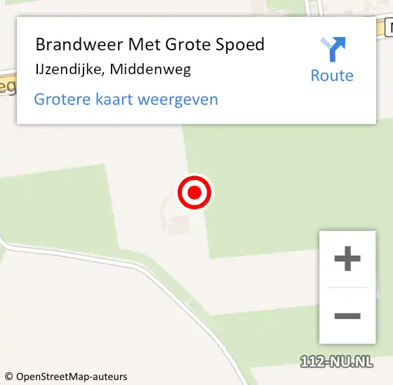 Locatie op kaart van de 112 melding: Brandweer Met Grote Spoed Naar IJzendijke, Middenweg op 9 april 2017 15:15