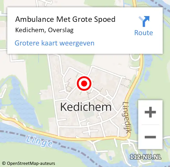Locatie op kaart van de 112 melding: Ambulance Met Grote Spoed Naar Kedichem, Overslag op 9 april 2017 15:25