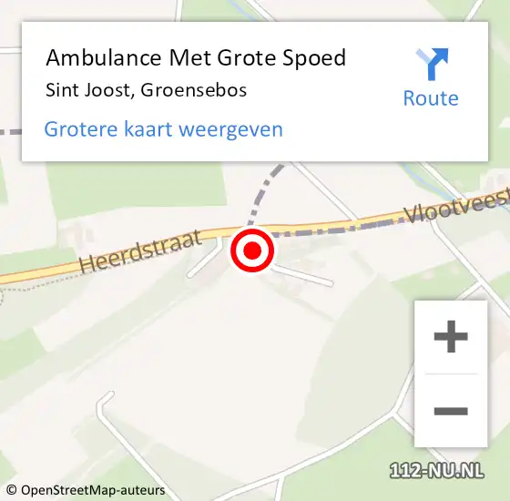 Locatie op kaart van de 112 melding: Ambulance Met Grote Spoed Naar Sint Joost, Groensebos op 9 april 2017 16:04