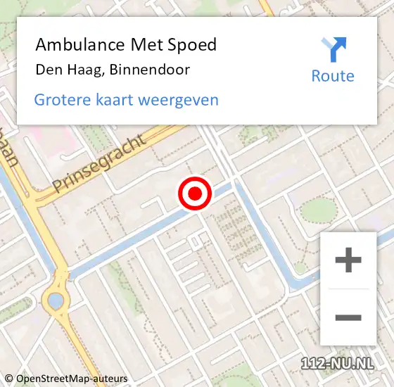 Locatie op kaart van de 112 melding: Ambulance Met Spoed Naar Den Haag, Binnendoor op 9 april 2017 16:38