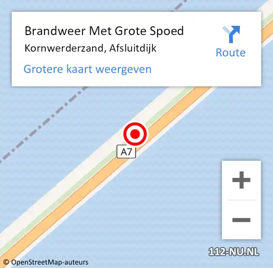 Locatie op kaart van de 112 melding: Brandweer Met Grote Spoed Naar Den Oever, Afsluitdijk op 9 april 2017 18:25