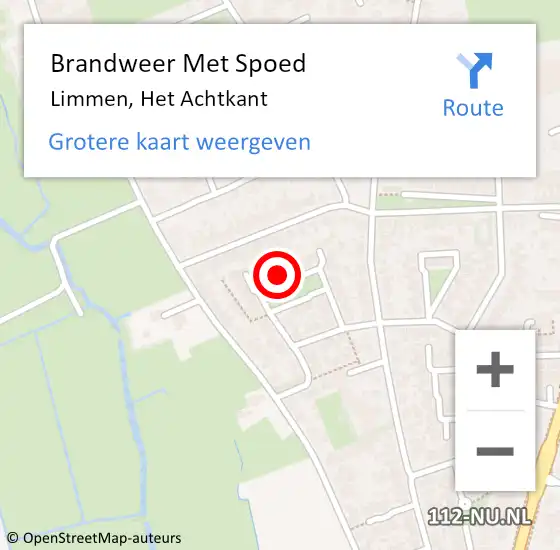 Locatie op kaart van de 112 melding: Brandweer Met Spoed Naar Limmen, Het Achtkant op 9 april 2017 18:36